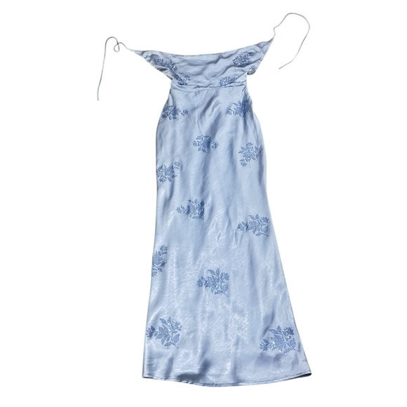 Nwt Runaway the Label Sharlow Light Blue crystal halter Backless Dress small(8) - Picture 7 of 14